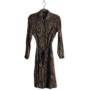 Next Women's Leopard Print Button Up Midi Dress